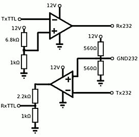 TTL to RS232 conversion circuit