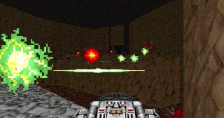 DOOM II: The BFG 9000 in action