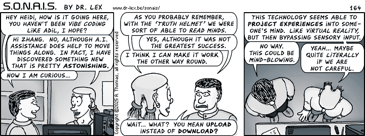 Strip 164. Heidi discovers more astonishing possibilities of the Quantuple technology.