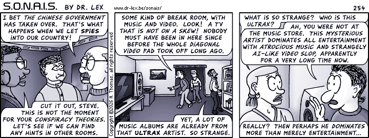 Strip 254. The team searches for hints about who could be behind the “ghost government.”