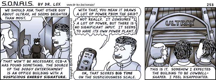 Strip 258. OIB-A271 has found what seems to be the location from where the “Ultrax” artist operates.