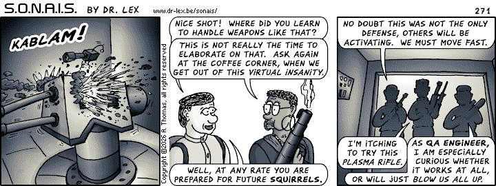 Strip 271. With the turret eliminated, there is an open path into the Ultrax building complex.