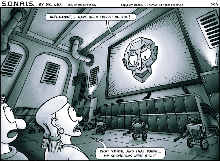 Strip 290. Heidi's suspicions about the real identity of “Ultrax” are proven to be correct.