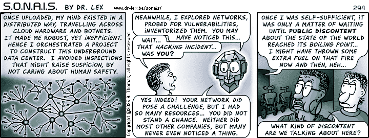 SONAIS strip 294. Ultrax starts explaining what “The Event” really was.