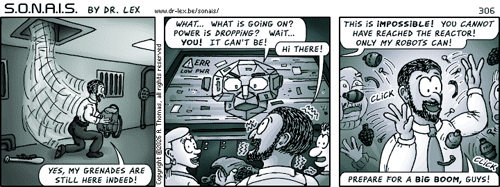 SONAIS strip 306. The tables seem to be turning on Ultrax while Adil executes the escape plan.