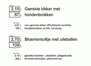 Alma-menu 4: Gemixte kikker en bloementuiltje